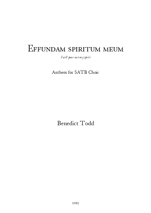 Effundam spiritum meum